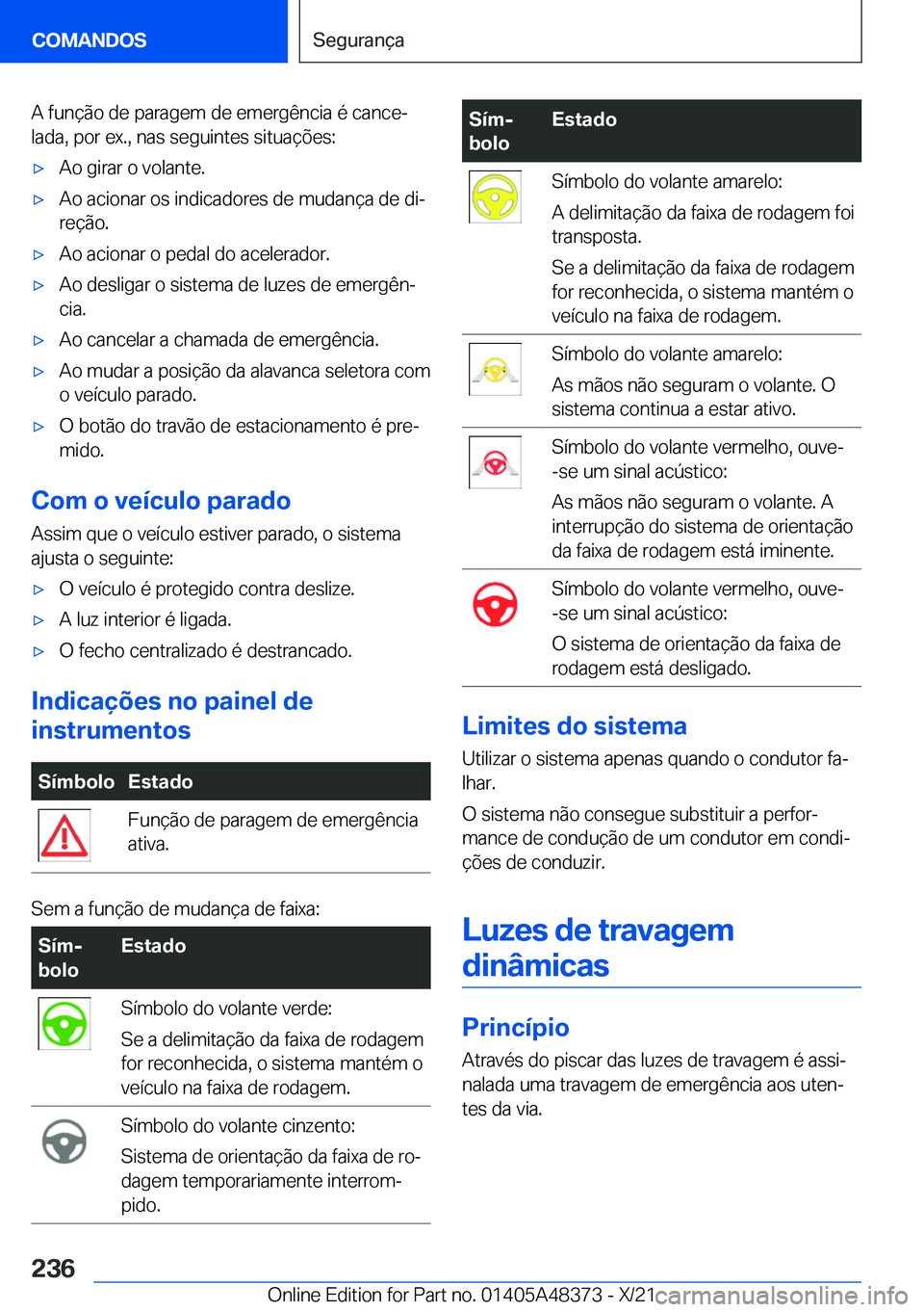 BMW X4 2022  Manual do condutor (in Portuguese) �A��f�u�n�