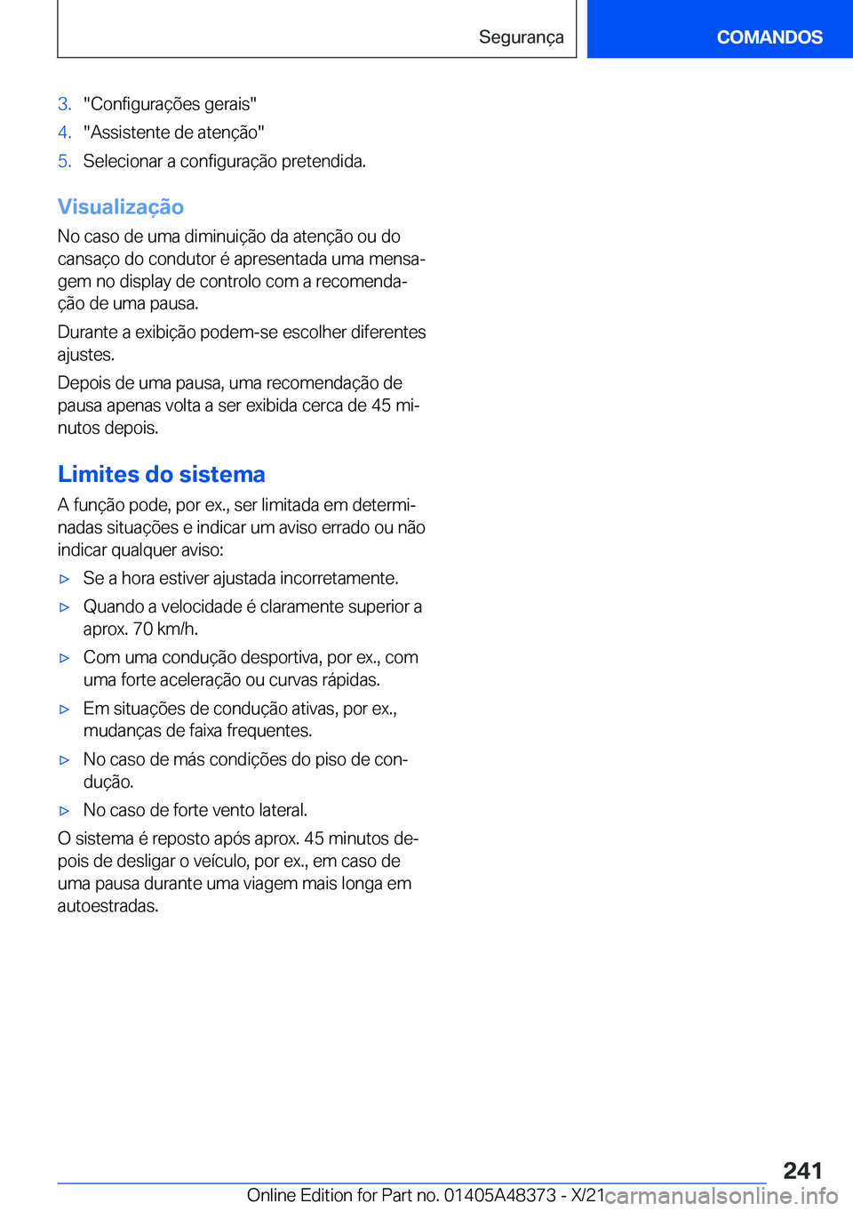 BMW X4 2022  Manual do condutor (in Portuguese) �3�.��C�o�n�f�i�g�u�r�a�