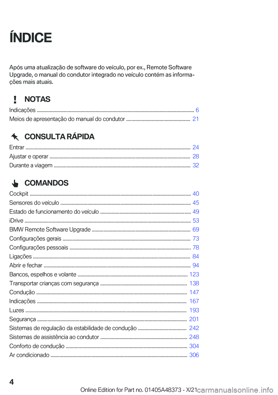 BMW X4 2022  Manual do condutor (in Portuguese) �