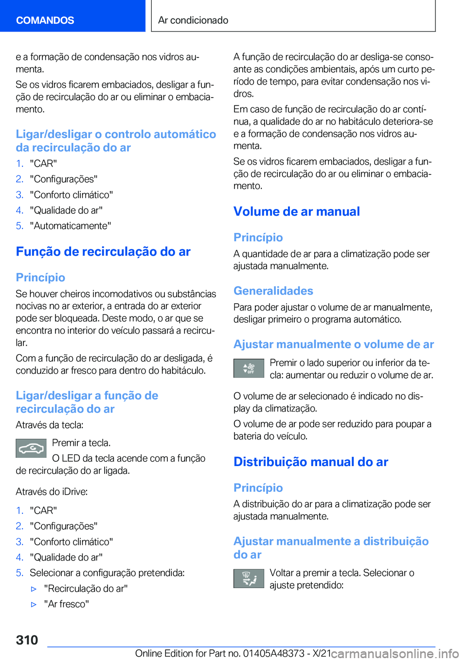 BMW X4 2022  Manual do condutor (in Portuguese) �e��a��f�o�r�m�a�
