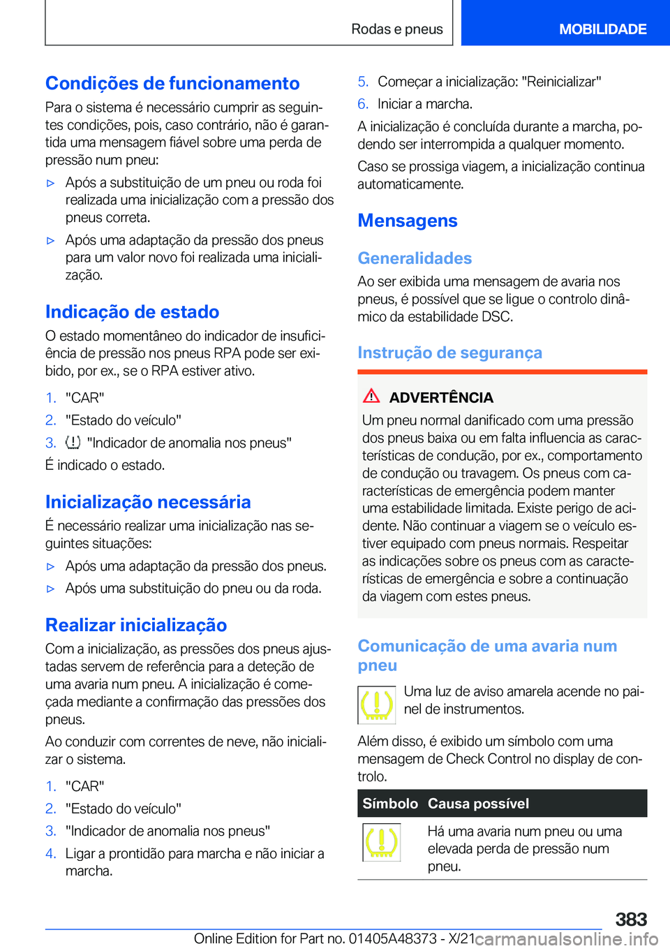 BMW X4 2022  Manual do condutor (in Portuguese) �C�o�n�d�i�