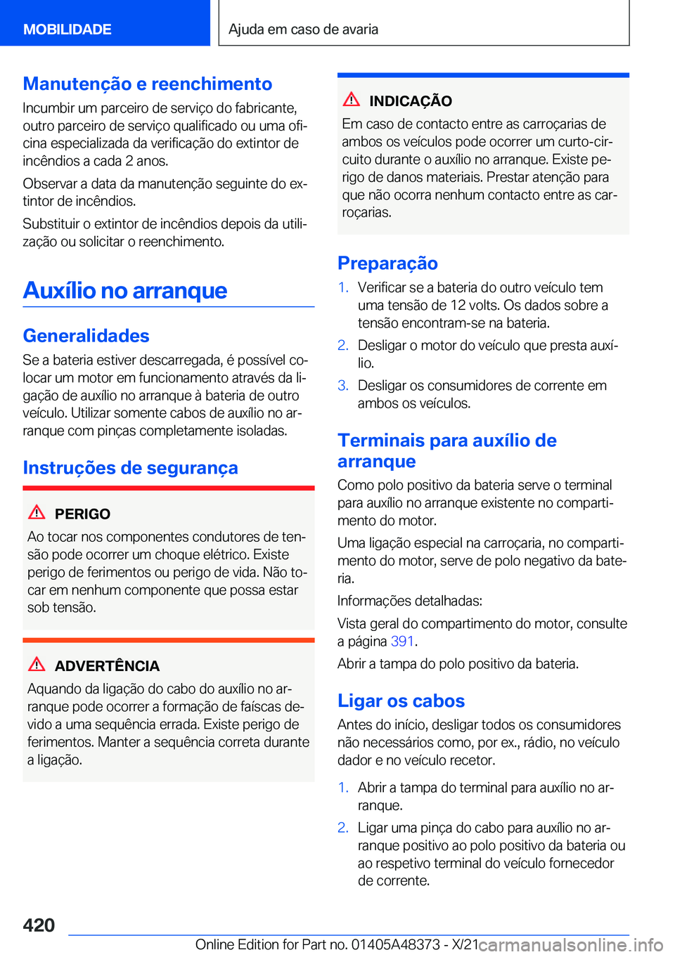 BMW X4 2022  Manual do condutor (in Portuguese) �M�a�n�u�t�e�n�