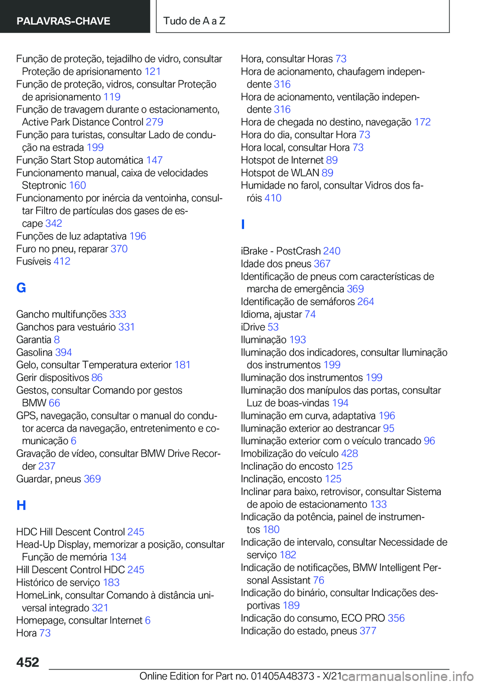 BMW X4 2022  Manual do condutor (in Portuguese) �F�u�n�