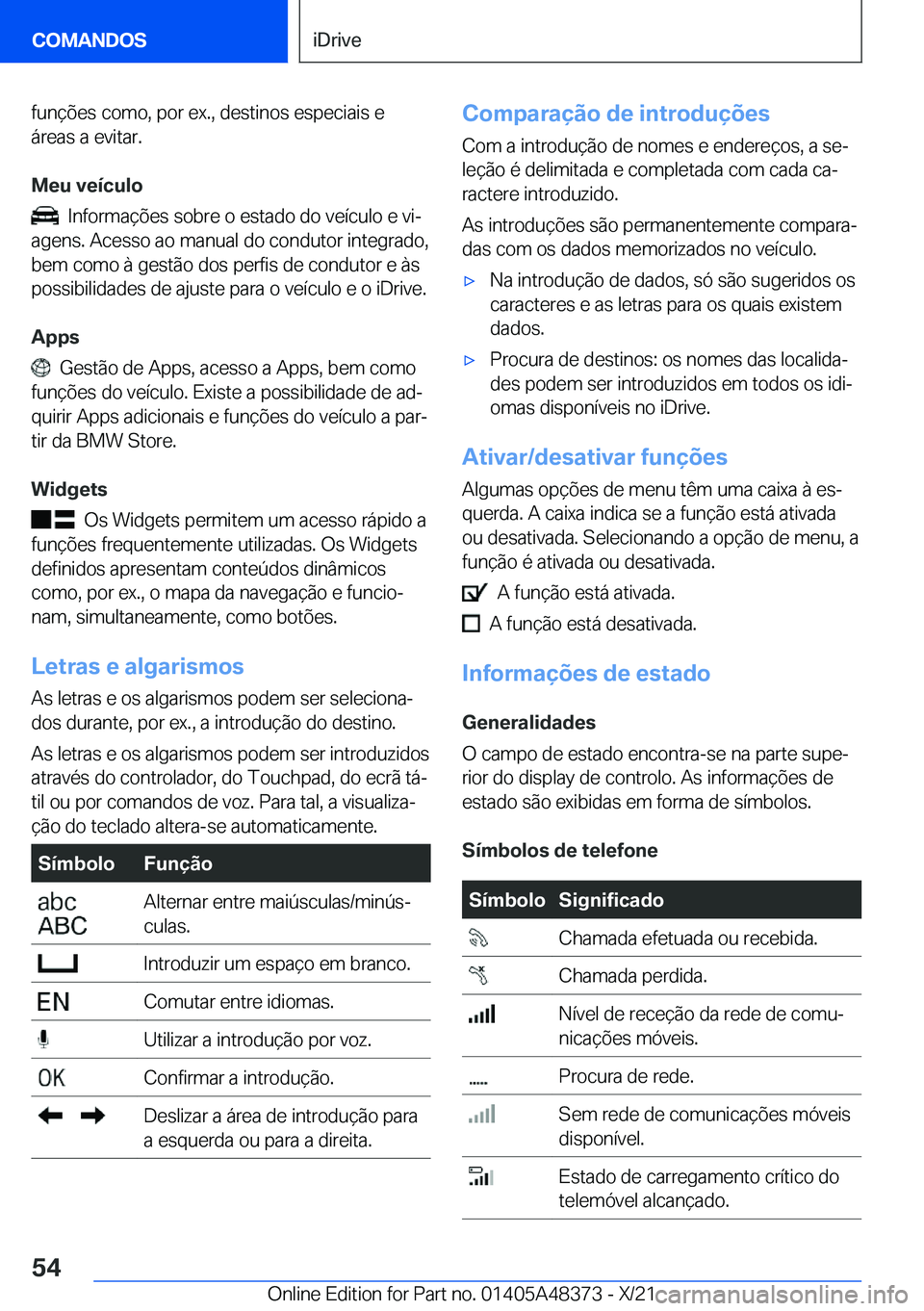 BMW X4 2022  Manual do condutor (in Portuguese) �f�u�n�