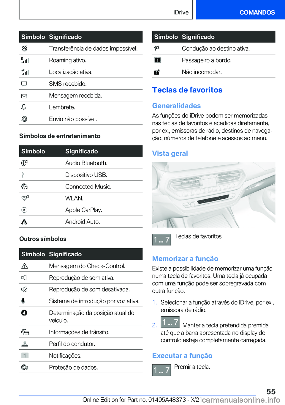 BMW X4 2022  Manual do condutor (in Portuguese) �S�