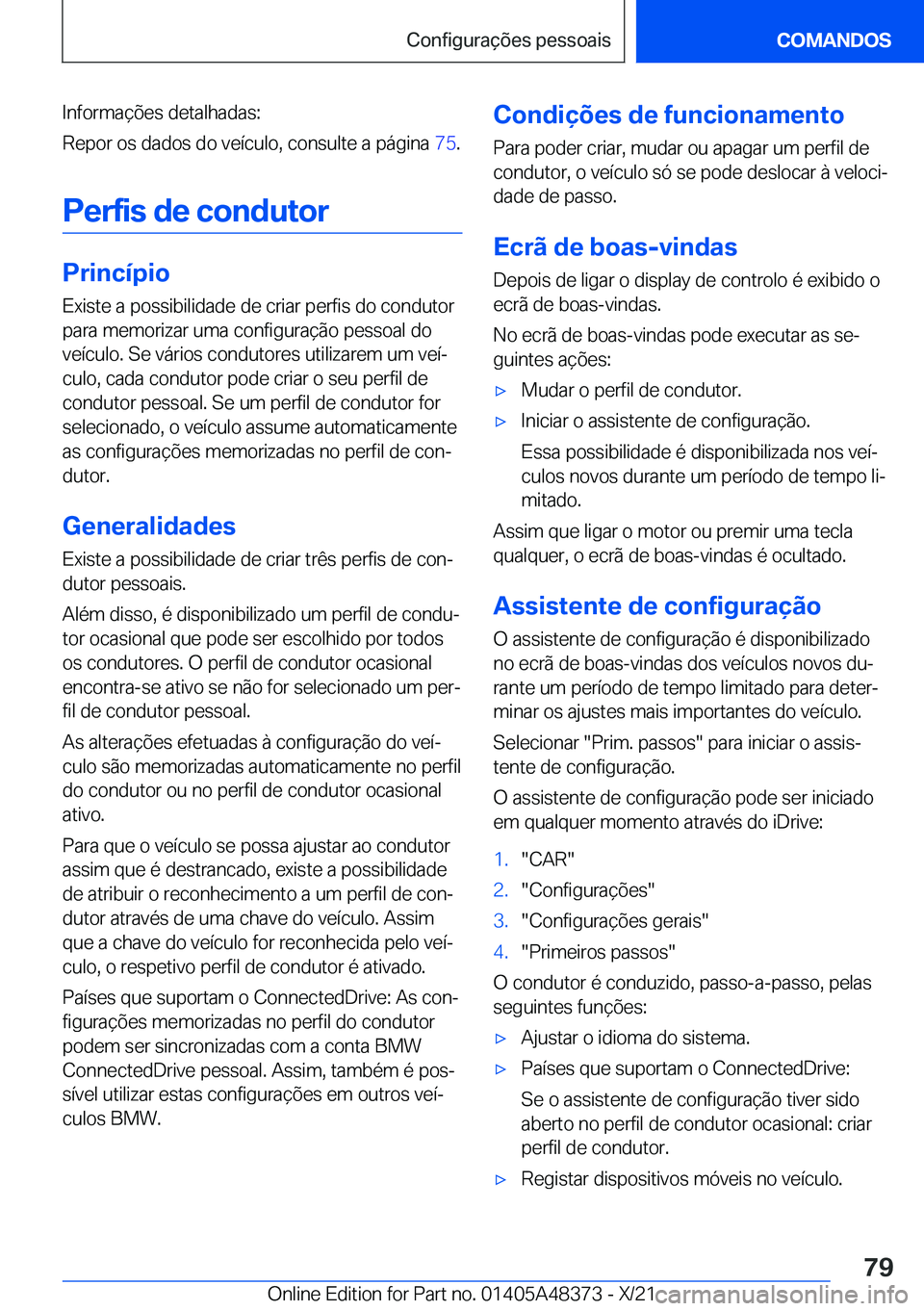 BMW X4 2022  Manual do condutor (in Portuguese) �I�n�f�o�r�m�a�