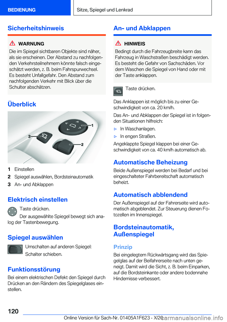 BMW X4 2021  Betriebsanleitungen (in German) �S�i�c�h�e�r�h�e�i�t�s�h�i�n�w�e�i�s
�W�A�R�N�U�N�G
�D�i�e��i�m��S�p�i�e�g�e�l��s�i�c�h�t�b�a�r�e�n��O�b�j�e�k�t�e��s�i�n�d��n�