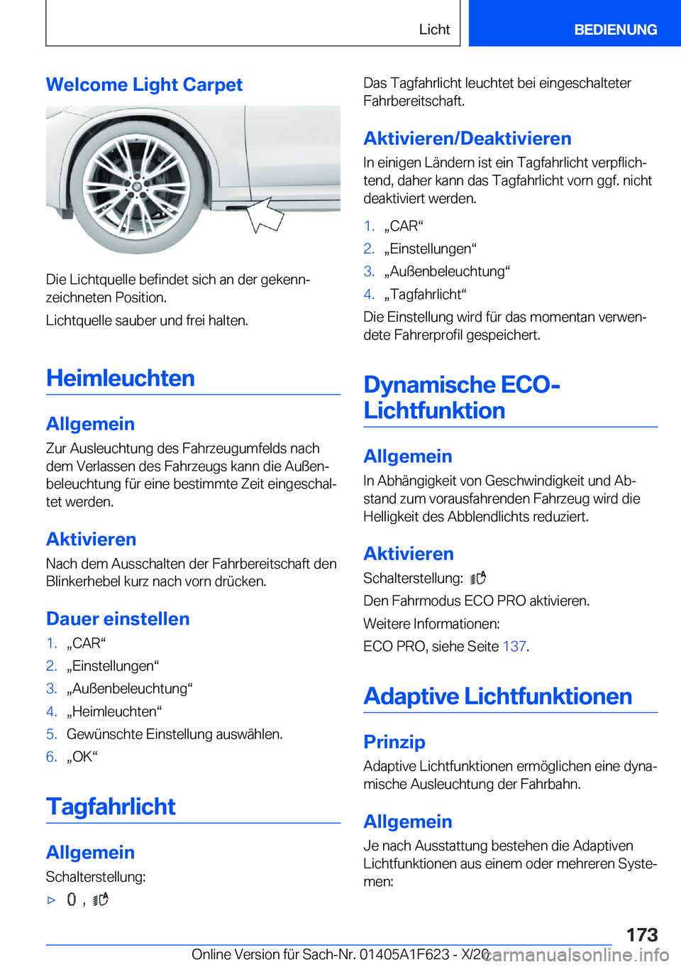 BMW X4 2021  Betriebsanleitungen (in German) �W�e�l�c�o�m�e��L�i�g�h�t��C�a�r�p�e�t
�D�i�e��L�i�c�h�t�q�u�e�l�l�e��b�e�f�i�n�d�e�t��s�i�c�h��a�n��d�e�r��g�e�k�e�n�nj
�z�e�i�c�h�n�e�t�e�n��P�o�s�i�t�i�o�n�.
�L�i�c�h�t�q�u�e�l�l�e��s�a�