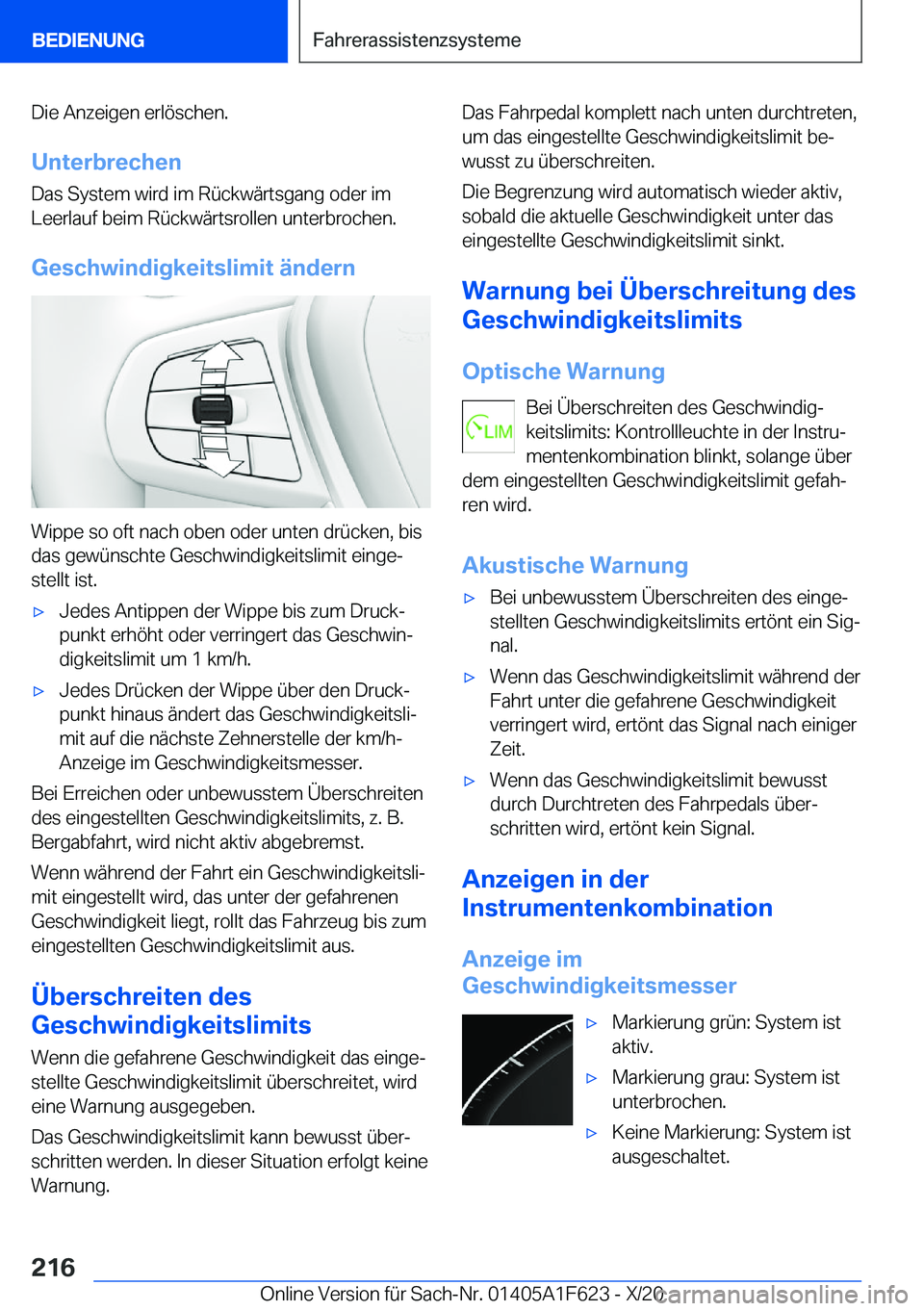 BMW X4 2021  Betriebsanleitungen (in German) �D�i�e��A�n�z�e�i�g�e�n��e�r�l�