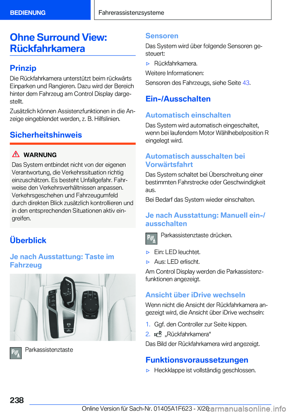 BMW X4 2021  Betriebsanleitungen (in German) �O�h�n�e��S�u�r�r�o�u�n�d��V�i�e�w�:�R�