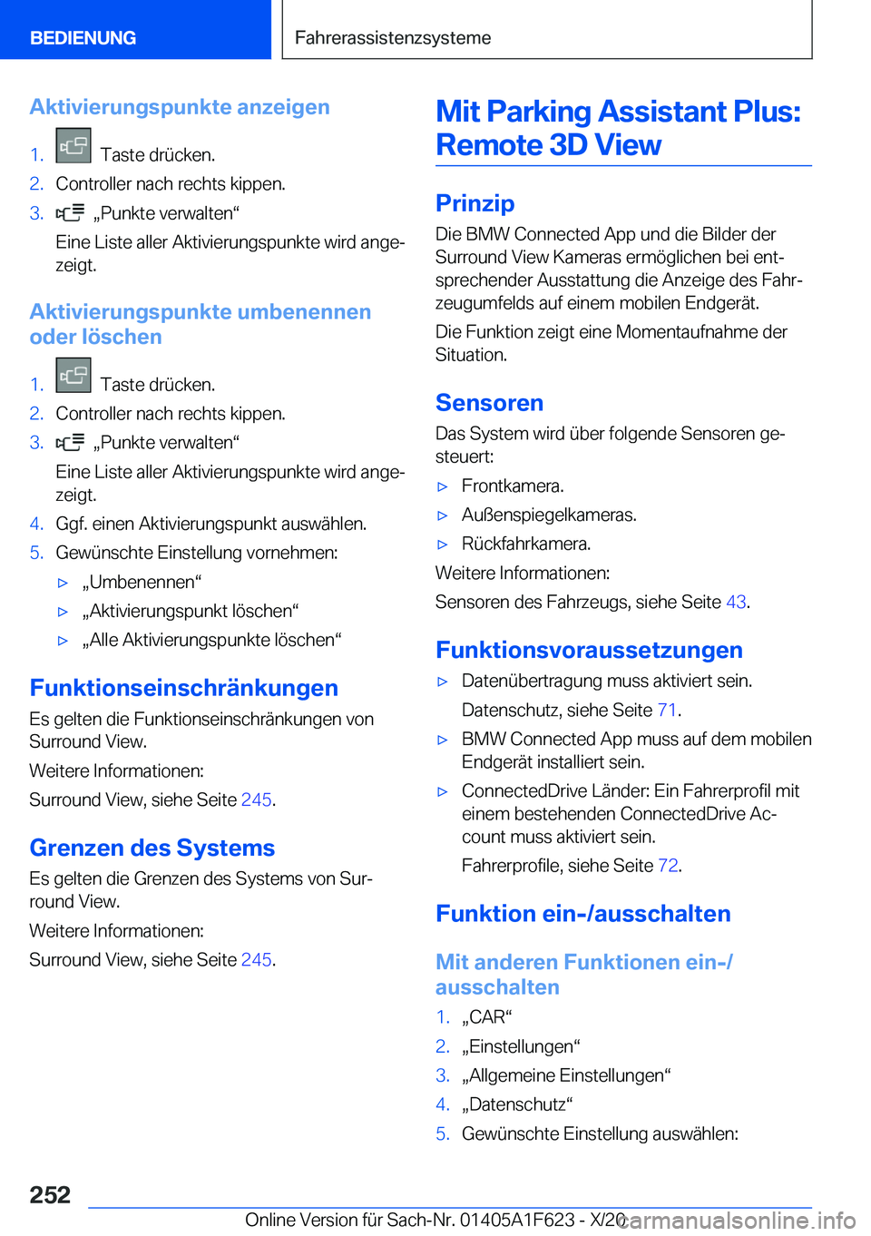 BMW X4 2021  Betriebsanleitungen (in German) �A�k�t�i�v�i�e�r�u�n�g�s�p�u�n�k�t�e��a�n�z�e�i�g�e�n�1�.���T�a�s�t�e��d�r�