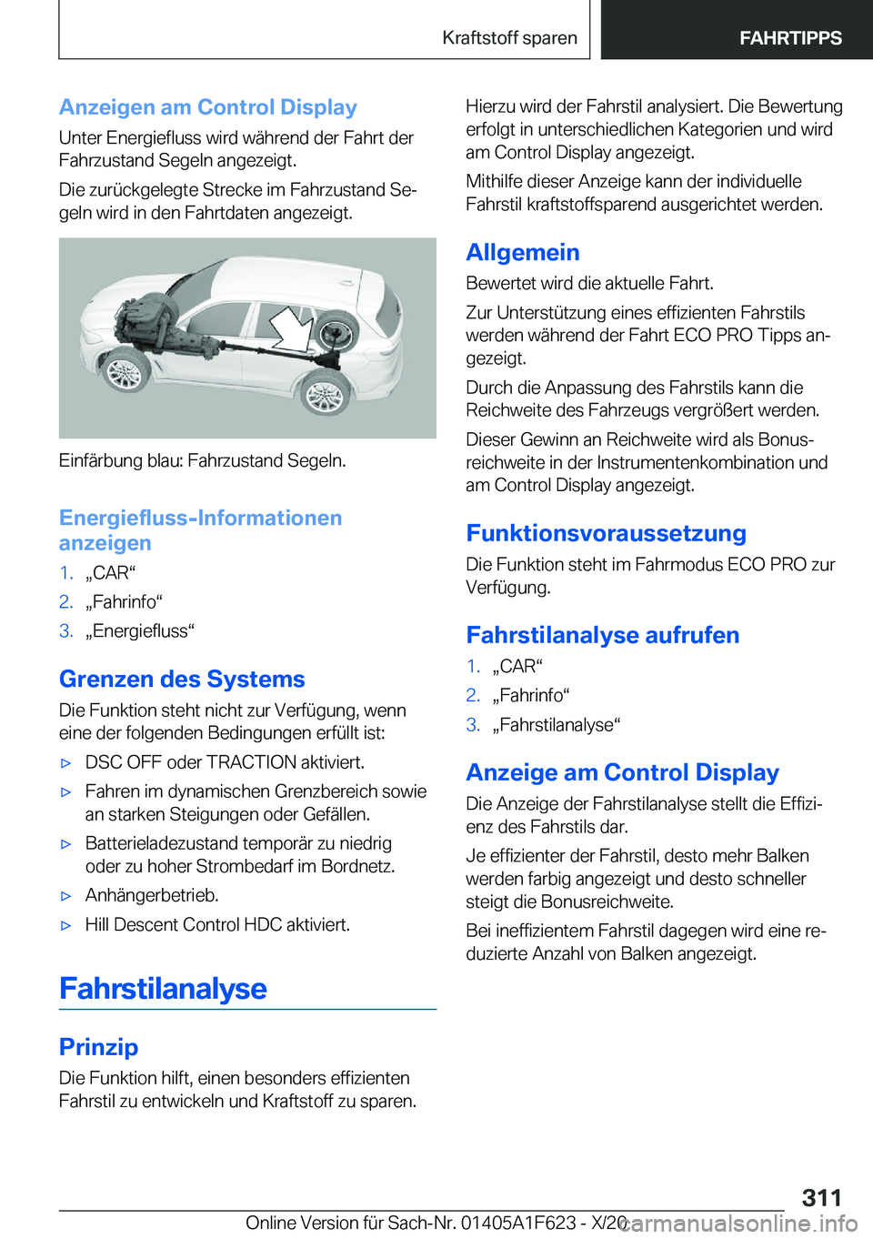 BMW X4 2021  Betriebsanleitungen (in German) �A�n�z�e�i�g�e�n��a�m��C�o�n�t�r�o�l��D�i�s�p�l�a�y
�U�n�t�e�r��E�n�e�r�g�i�e�f�l�u�s�s��w�i�r�d��w�