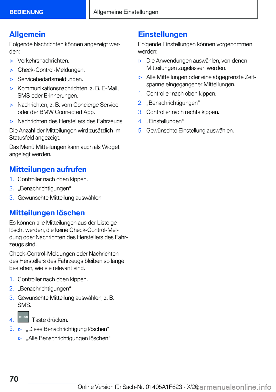 BMW X4 2021  Betriebsanleitungen (in German) �A�l�l�g�e�m�e�i�n
�F�o�l�g�e�n�d�e��N�a�c�h�r�i�c�h�t�e�n��k�