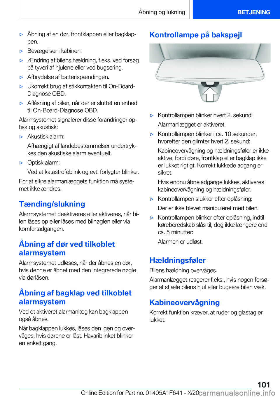 BMW X4 2021  InstruktionsbØger (in Danish) 'x�Å�b�n�i�n�g��a�f��e�n��d�