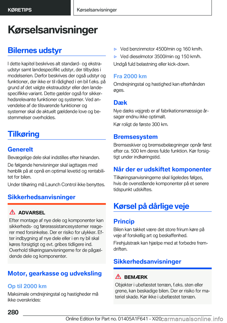 BMW X4 2021  InstruktionsbØger (in Danish) �K�
