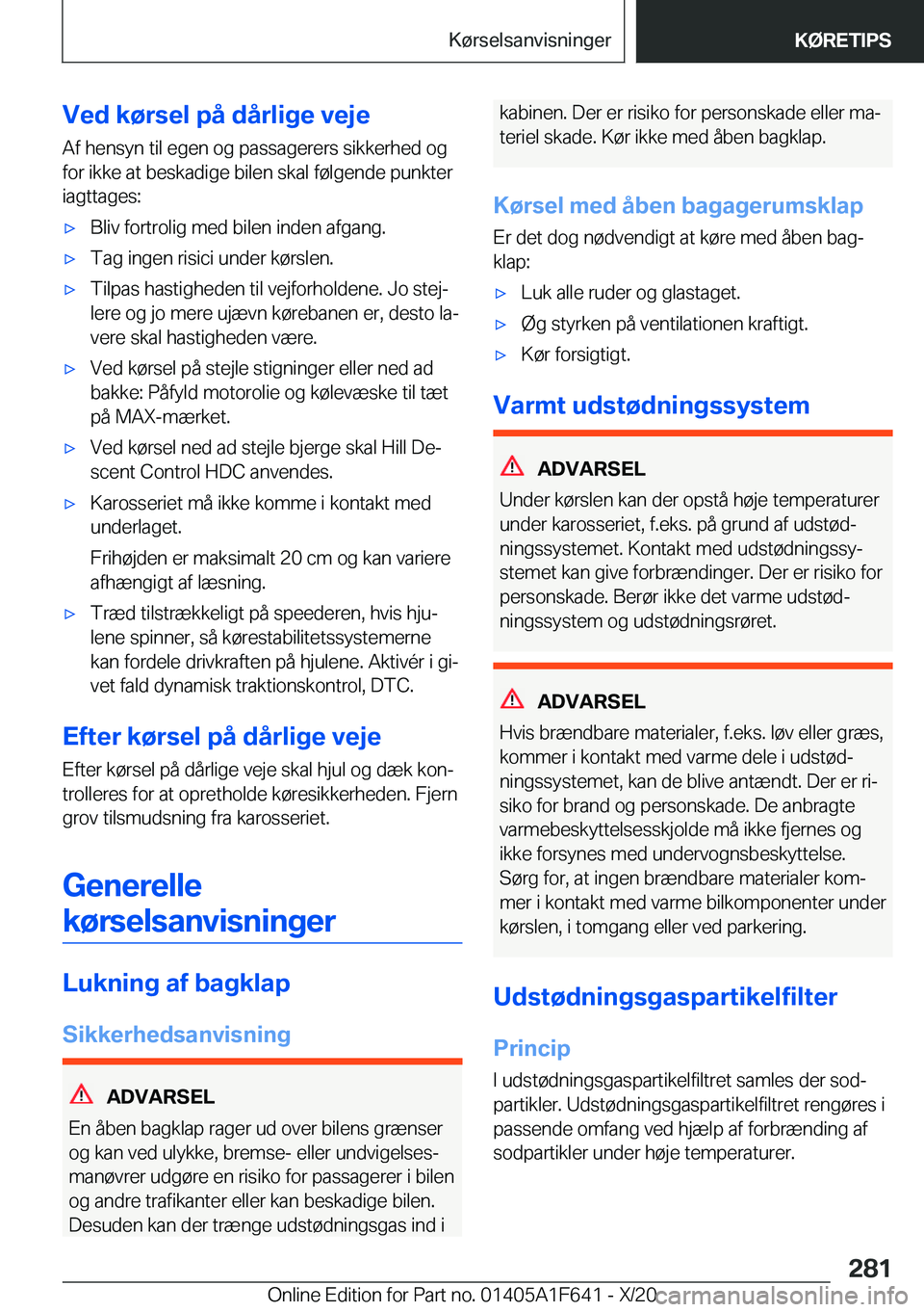 BMW X4 2021  InstruktionsbØger (in Danish) �V�e�d��k�