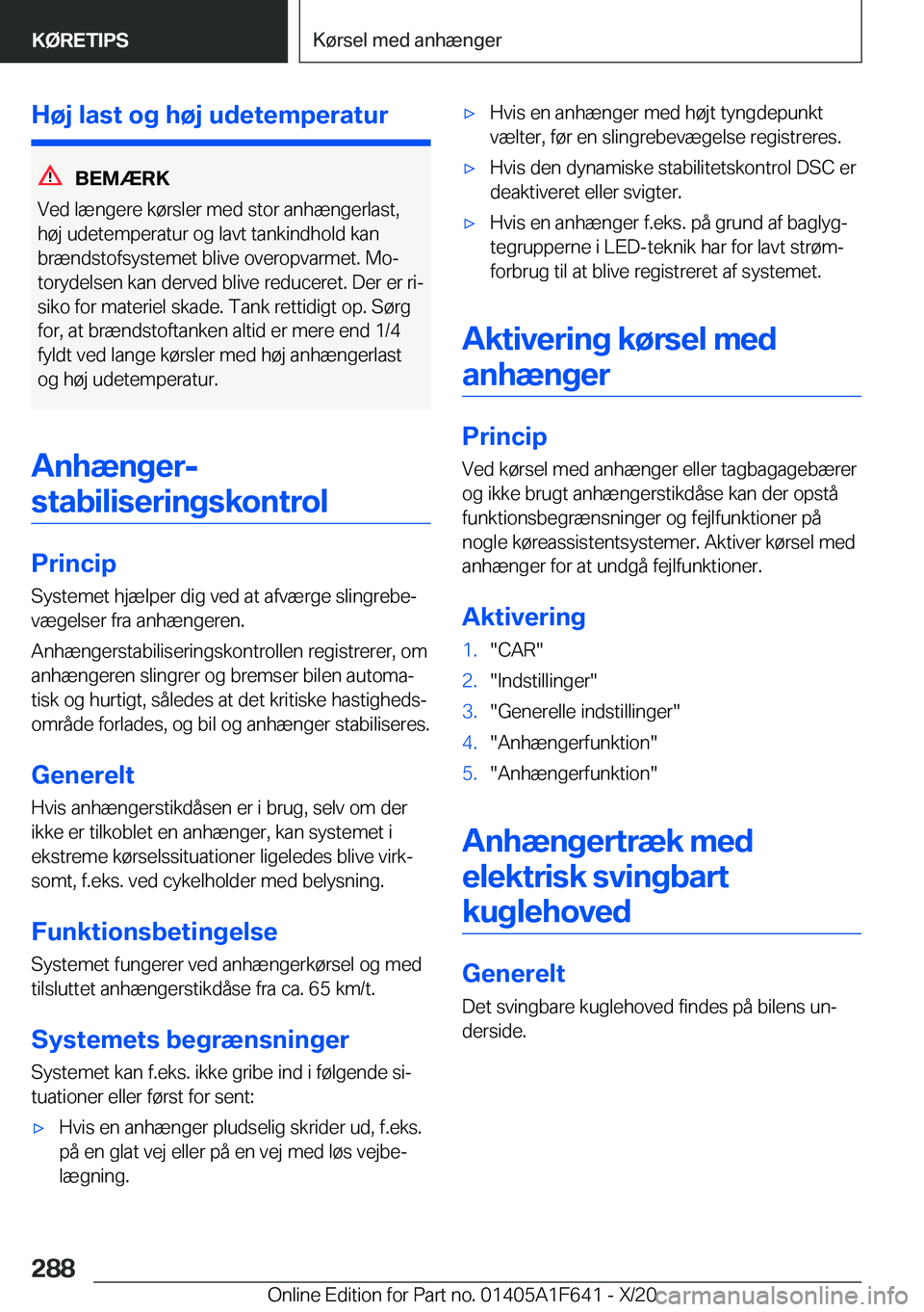 BMW X4 2021  InstruktionsbØger (in Danish) �H�