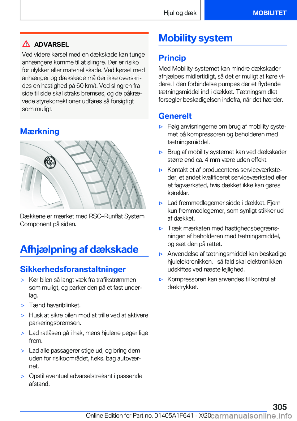 BMW X4 2021  InstruktionsbØger (in Danish) �A�D�V�A�R�S�E�L
�V�e�d��v�i�d�e�r�e��k�