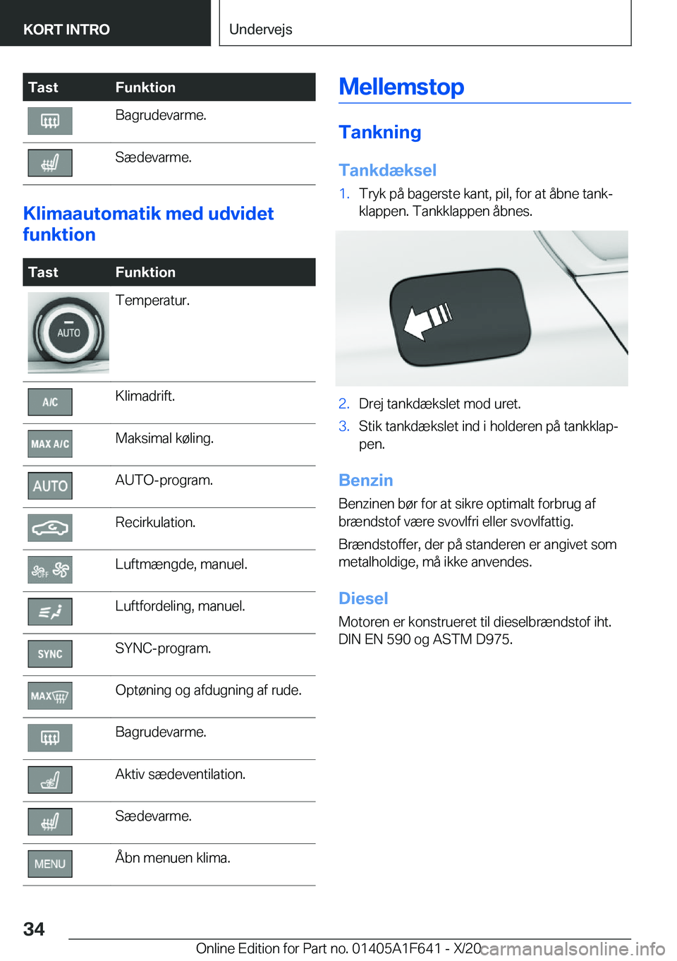 BMW X4 2021  InstruktionsbØger (in Danish) �T�a�s�t�F�u�n�k�t�i�o�n�B�a�g�r�u�d�e�v�a�r�m�e�.�S�æ�d�e�v�a�r�m�e�.
�K�l�i�m�a�a�u�t�o�m�a�t�i�k��m�e�d��u�d�v�i�d�e�t
�f�u�n�k�t�i�o�n
�T�a�s�t�F�u�n�k�t�i�o�n�T�e�m�p�e�r�a�t�u�r�.�K�l�i�m�a�d