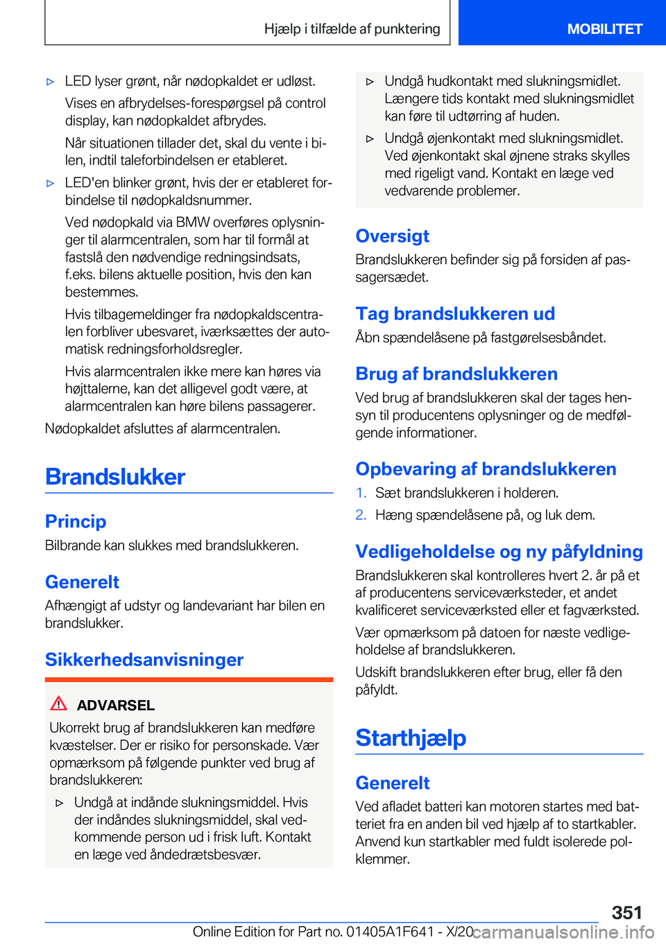 BMW X4 2021  InstruktionsbØger (in Danish) 'x�L�E�D��l�y�s�e�r��g�r�