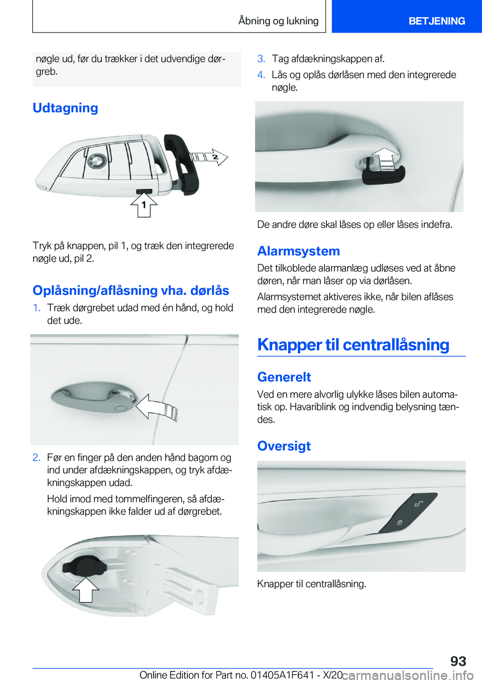 BMW X4 2021  InstruktionsbØger (in Danish) �n�