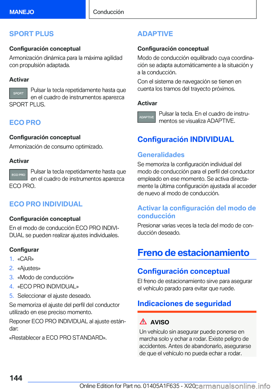 BMW X4 2021  Manuales de Empleo (in Spanish) �S�P�O�R�T��P�L�U�S
�C�o�n�f�i�g�u�r�a�c�i�