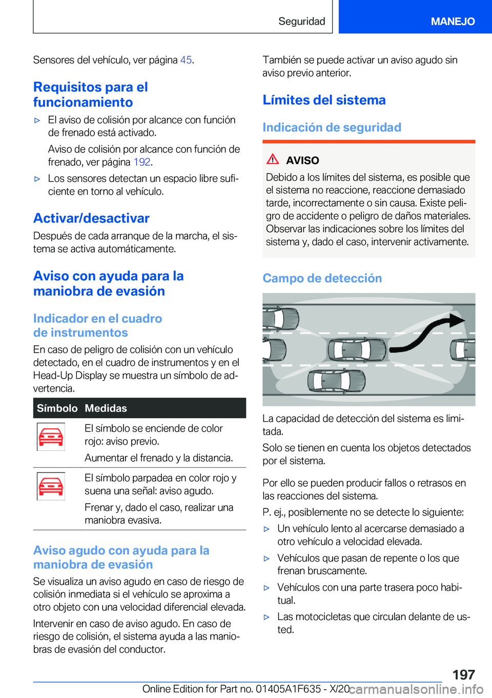BMW X4 2021  Manuales de Empleo (in Spanish) �S�e�n�s�o�r�e�s��d�e�l��v�e�h�