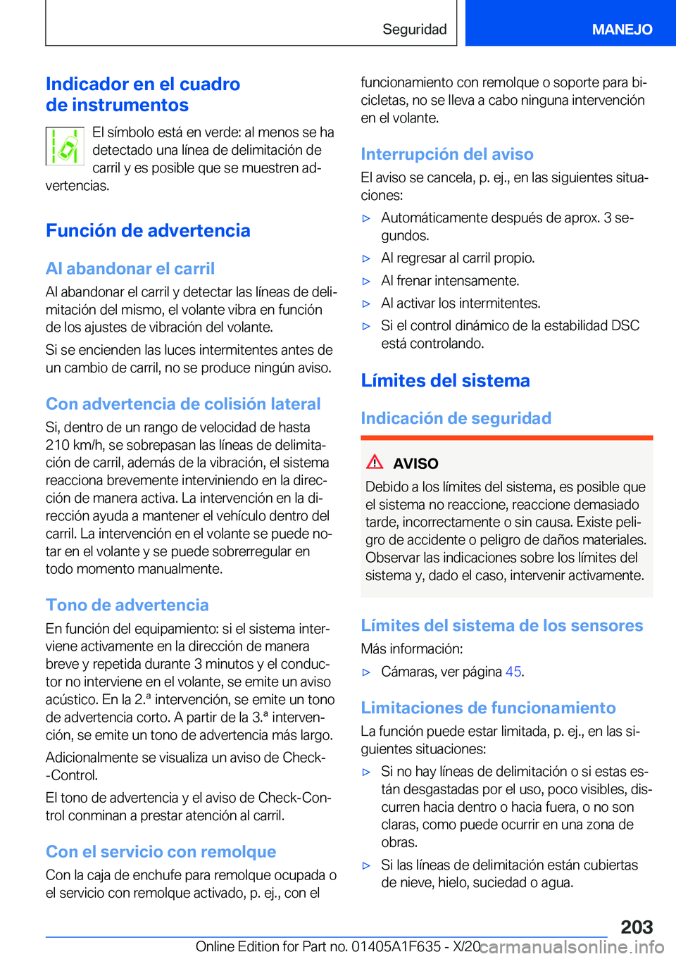 BMW X4 2021  Manuales de Empleo (in Spanish) �I�n�d�i�c�a�d�o�r��e�n��e�l��c�u�a�d�r�o
�d�e��i�n�s�t�r�u�m�e�n�t�o�s
�E�l��s�