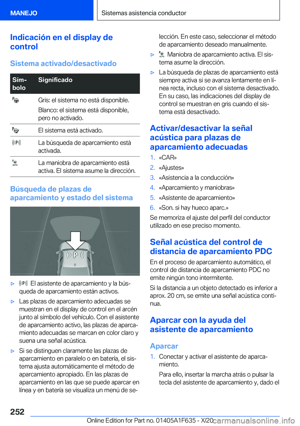 BMW X4 2021  Manuales de Empleo (in Spanish) �I�n�d�i�c�a�c�i�