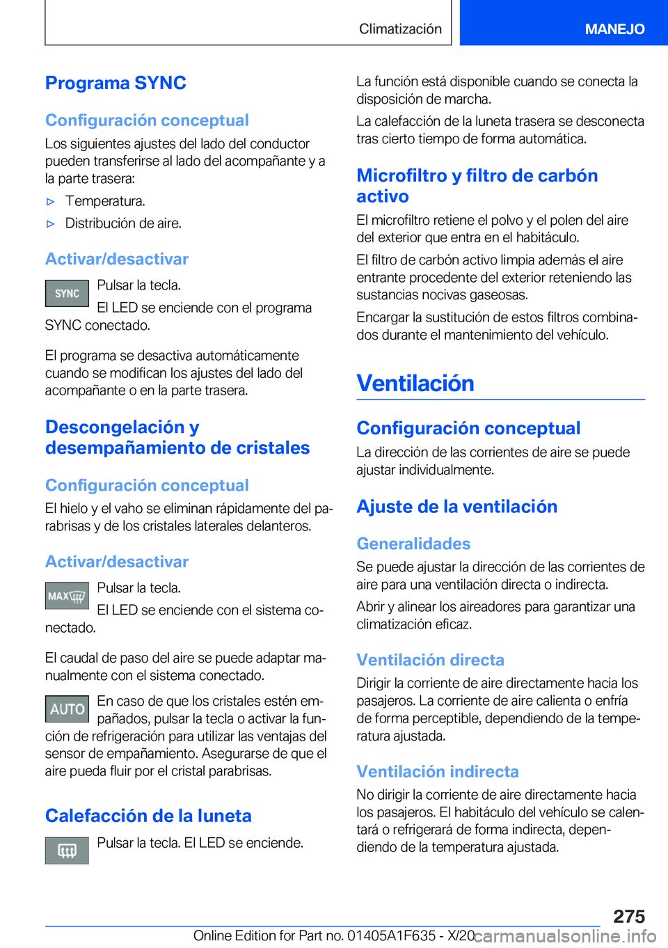 BMW X4 2021  Manuales de Empleo (in Spanish) �P�r�o�g�r�a�m�a��S�Y�N�C
�C�o�n�f�i�g�u�r�a�c�i�