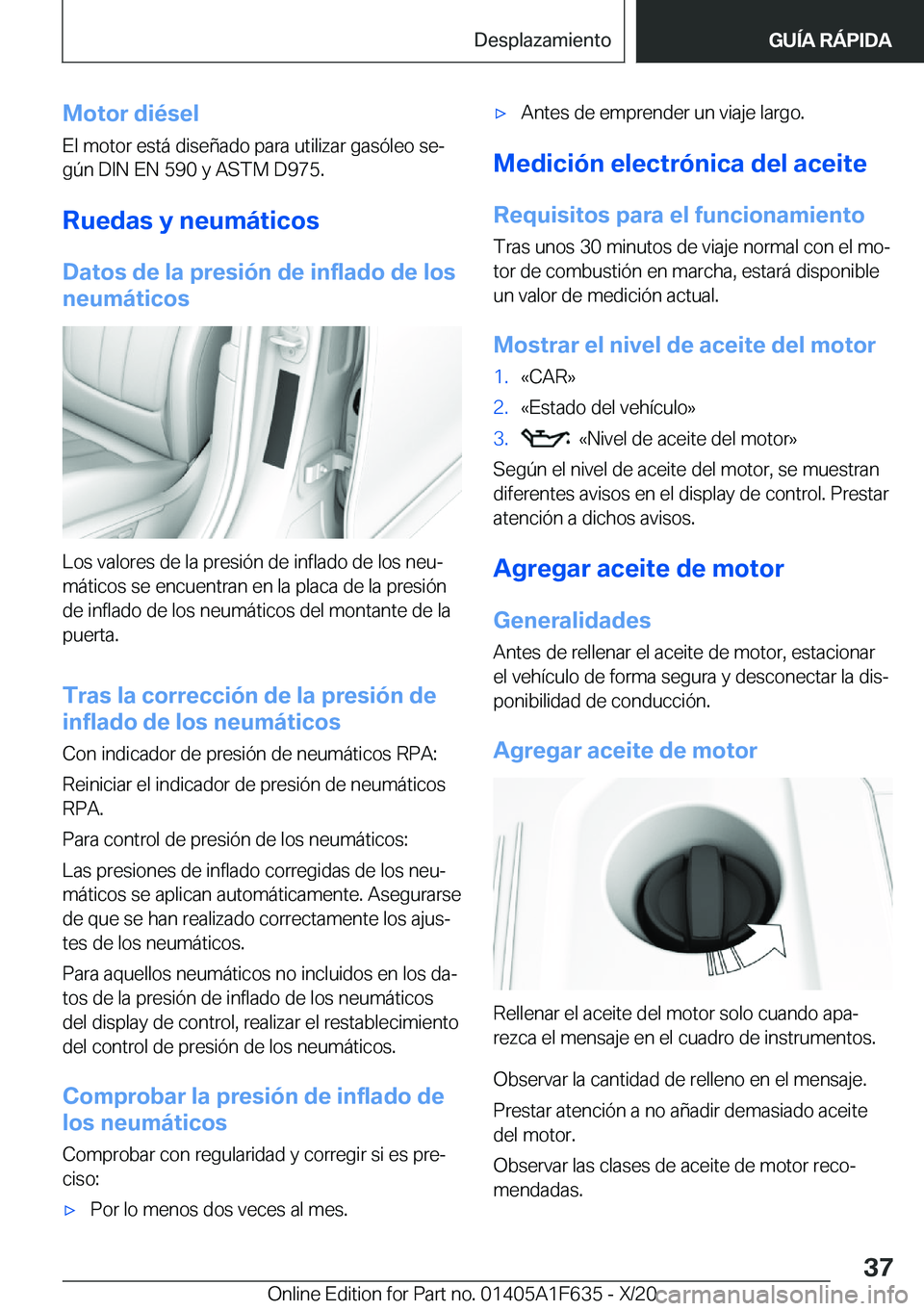 BMW X4 2021  Manuales de Empleo (in Spanish) �M�o�t�o�r��d�i�