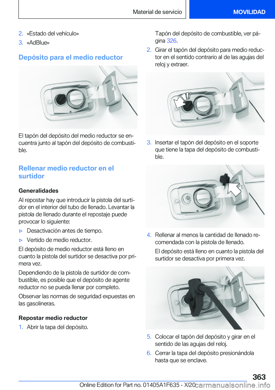 BMW X4 2021  Manuales de Empleo (in Spanish) �2�.�«�E�s�t�a�d�o��d�e�l��v�e�h�