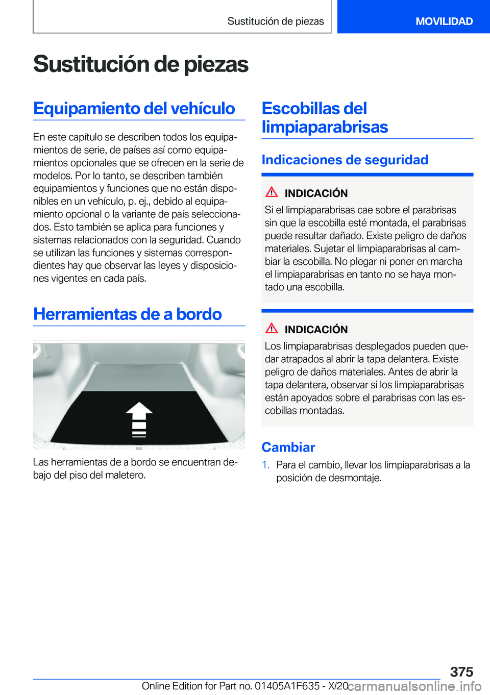 BMW X4 2021  Manuales de Empleo (in Spanish) �S�u�s�t�i�t�u�c�i�