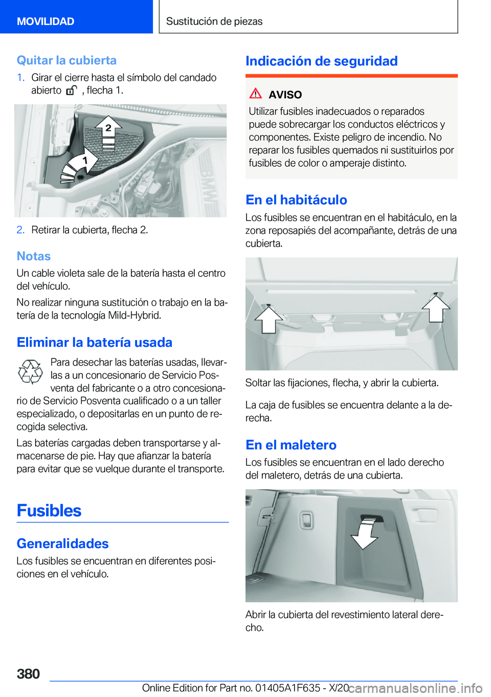 BMW X4 2021  Manuales de Empleo (in Spanish) �Q�u�i�t�a�r��l�a��c�u�b�i�e�r�t�a�1�.�G�i�r�a�r��e�l��c�i�e�r�r�e��h�a�s�t�a��e�l��s�