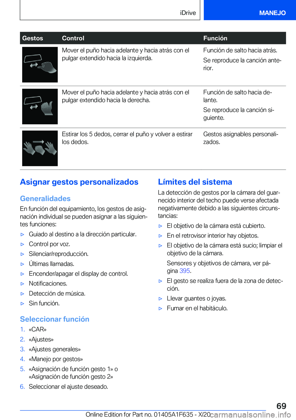 BMW X4 2021  Manuales de Empleo (in Spanish) �G�e�s�t�o�s�C�o�n�t�r�o�l�F�u�n�c�i�