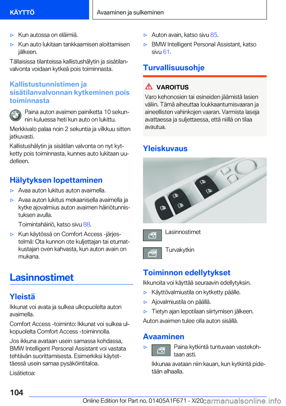 BMW X4 2021  Omistajan Käsikirja (in Finnish) 'x�K�u�n��a�u�t�o�s�s�a��o�n��e�l�