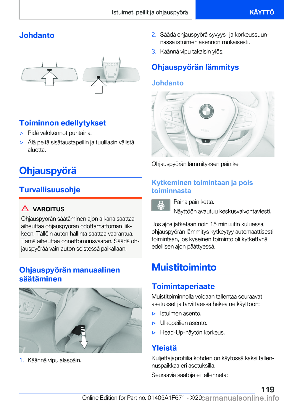BMW X4 2021  Omistajan Käsikirja (in Finnish) �J�o�h�d�a�n�t�o
�T�o�i�m�i�n�n�o�n��e�d�e�l�l�y�t�y�k�s�e�t
'x�P�i�d�