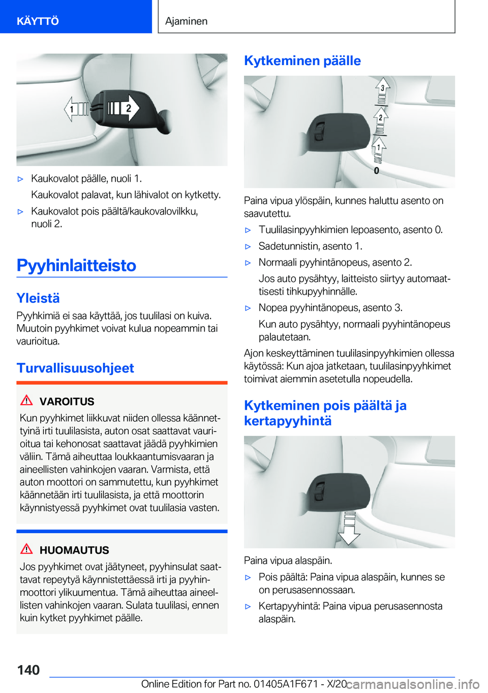 BMW X4 2021  Omistajan Käsikirja (in Finnish) 'x�K�a�u�k�o�v�a�l�o�t��p�