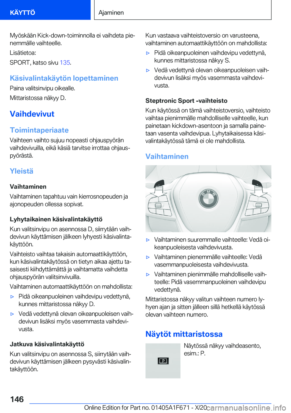 BMW X4 2021  Omistajan Käsikirja (in Finnish) �M�y�