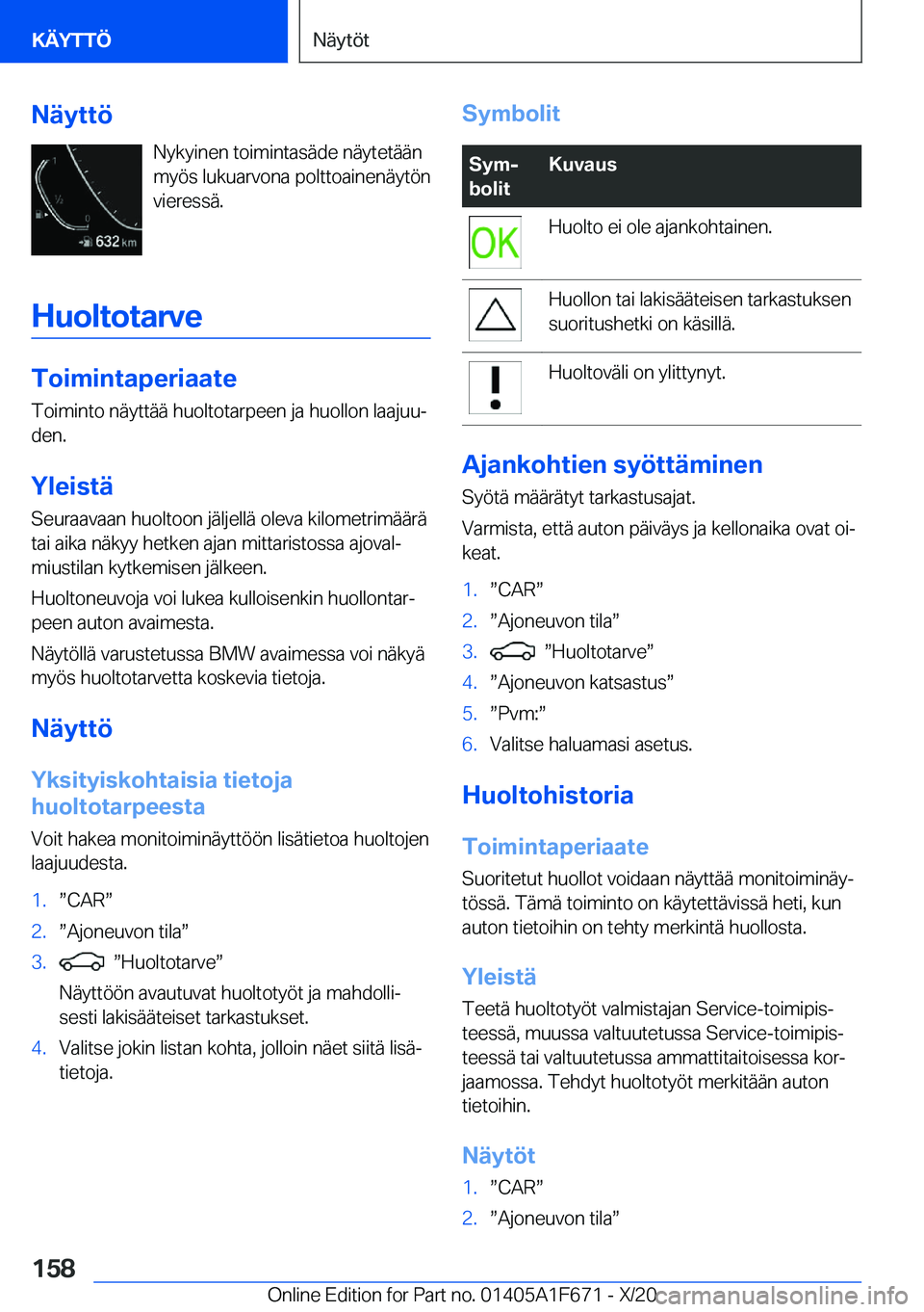 BMW X4 2021  Omistajan Käsikirja (in Finnish) �N�
