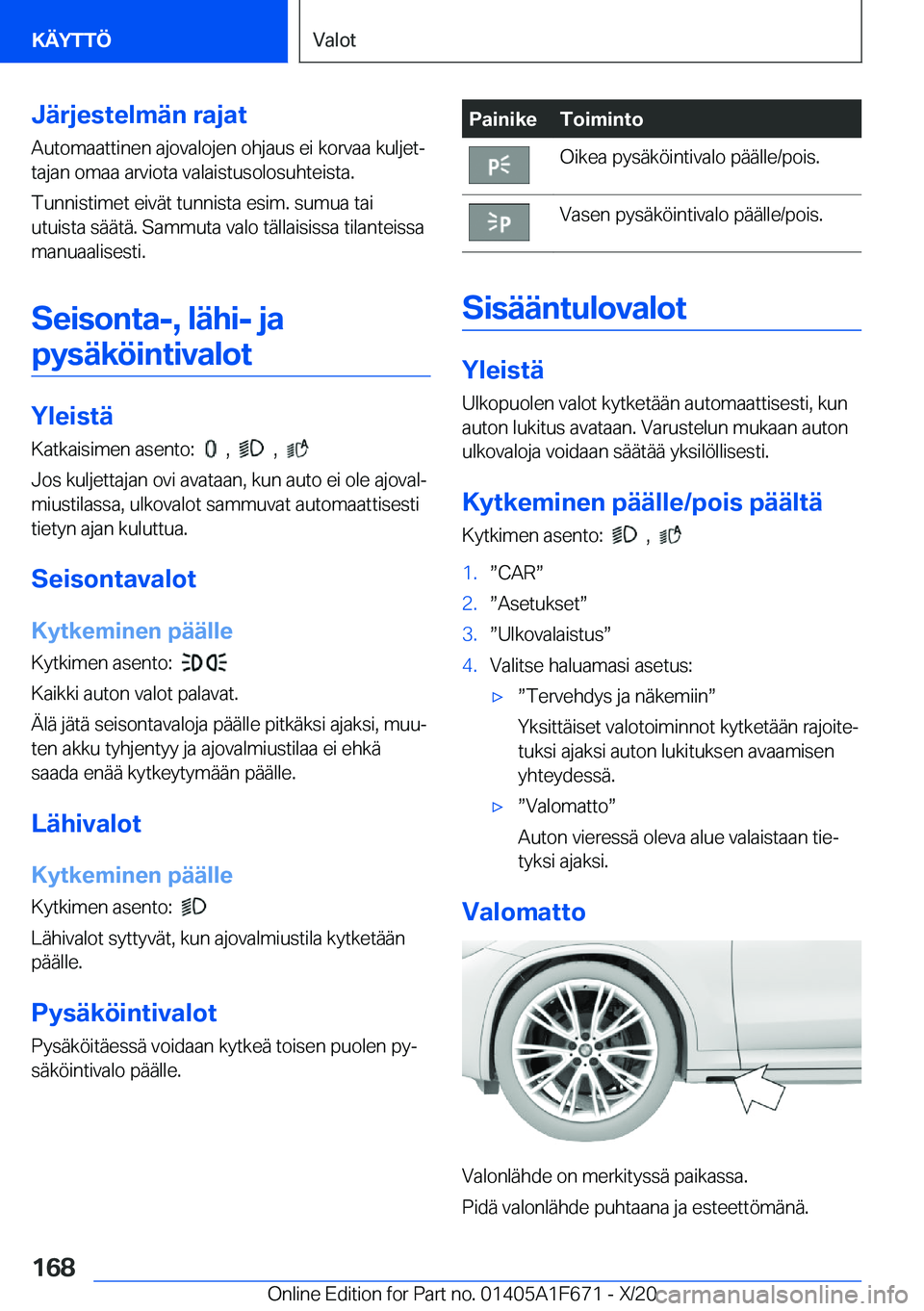 BMW X4 2021  Omistajan Käsikirja (in Finnish) �J�