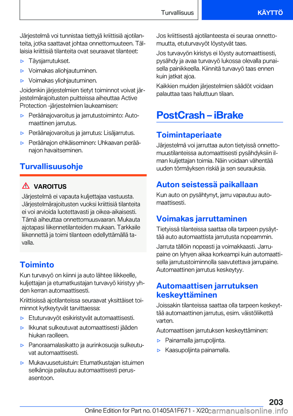 BMW X4 2021  Omistajan Käsikirja (in Finnish) �J�