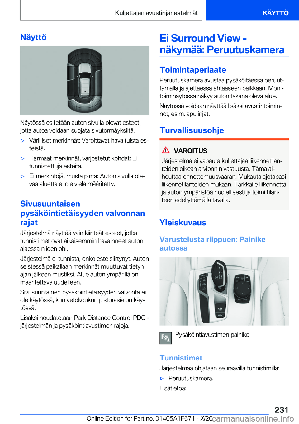 BMW X4 2021  Omistajan Käsikirja (in Finnish) �N�