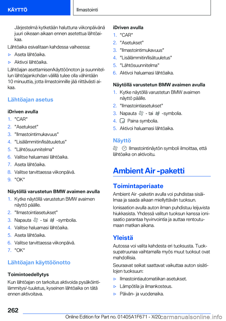 BMW X4 2021  Omistajan Käsikirja (in Finnish) �J�