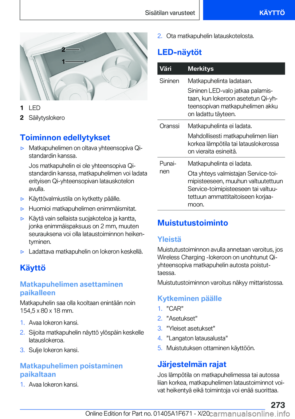 BMW X4 2021  Omistajan Käsikirja (in Finnish) �1�L�E�D�2�S�