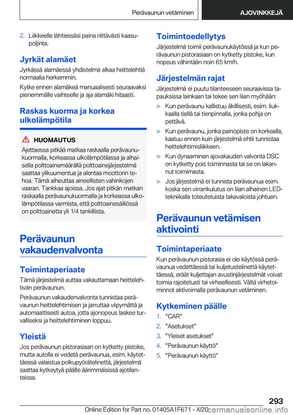 BMW X4 2021  Omistajan Käsikirja (in Finnish) �2�.�L�i�i�k�k�e�e�l�l�e��l�