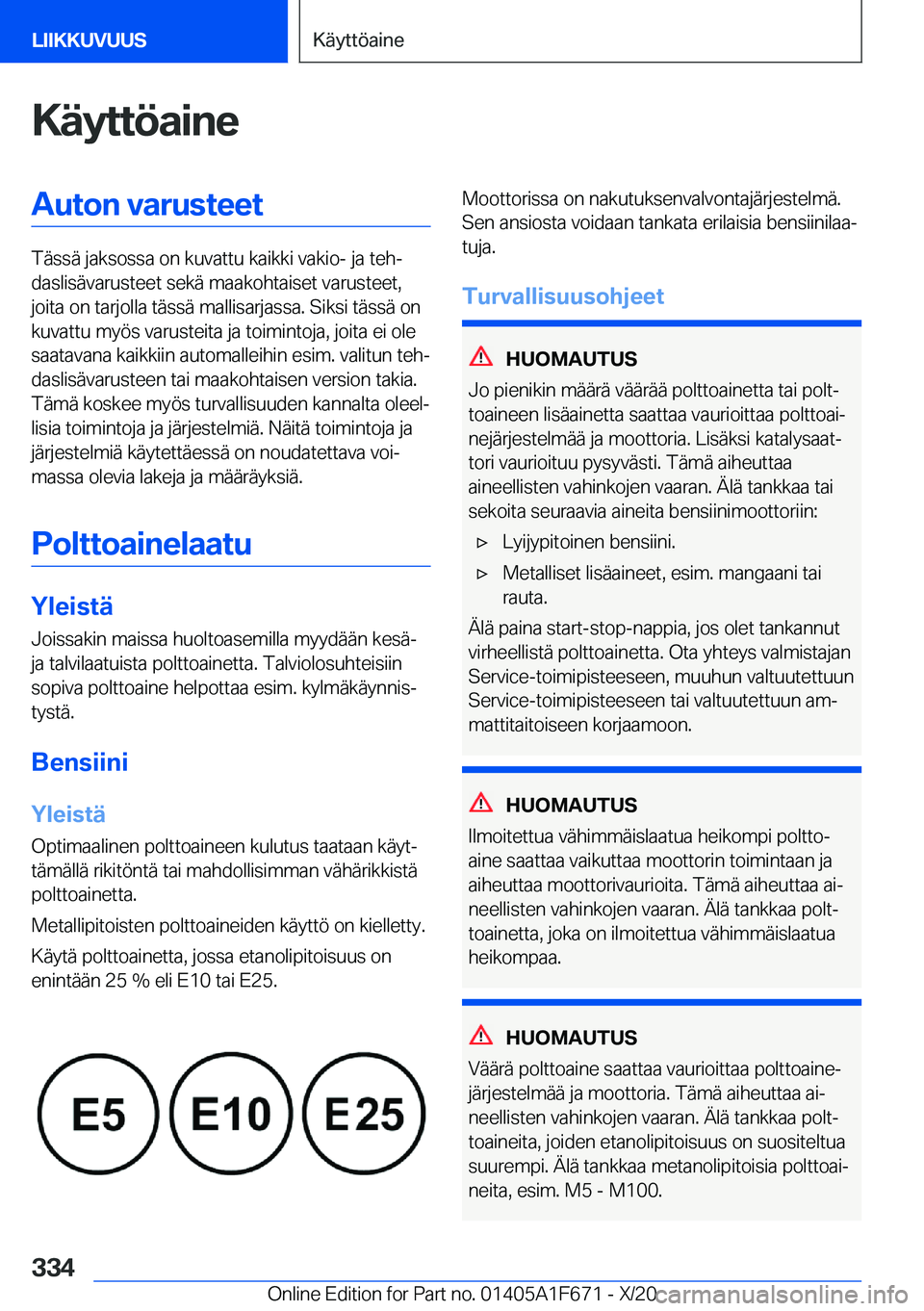 BMW X4 2021  Omistajan Käsikirja (in Finnish) �K�