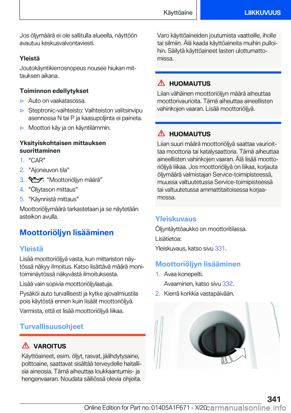 BMW X4 2021  Omistajan Käsikirja (in Finnish) �J�o�s��