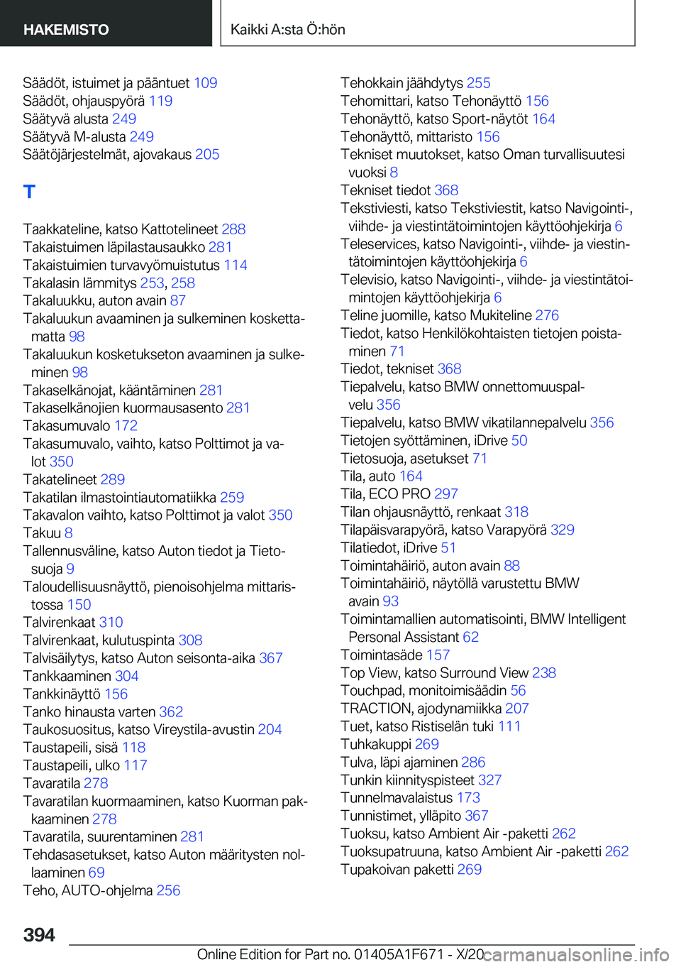 BMW X4 2021  Omistajan Käsikirja (in Finnish) �S�