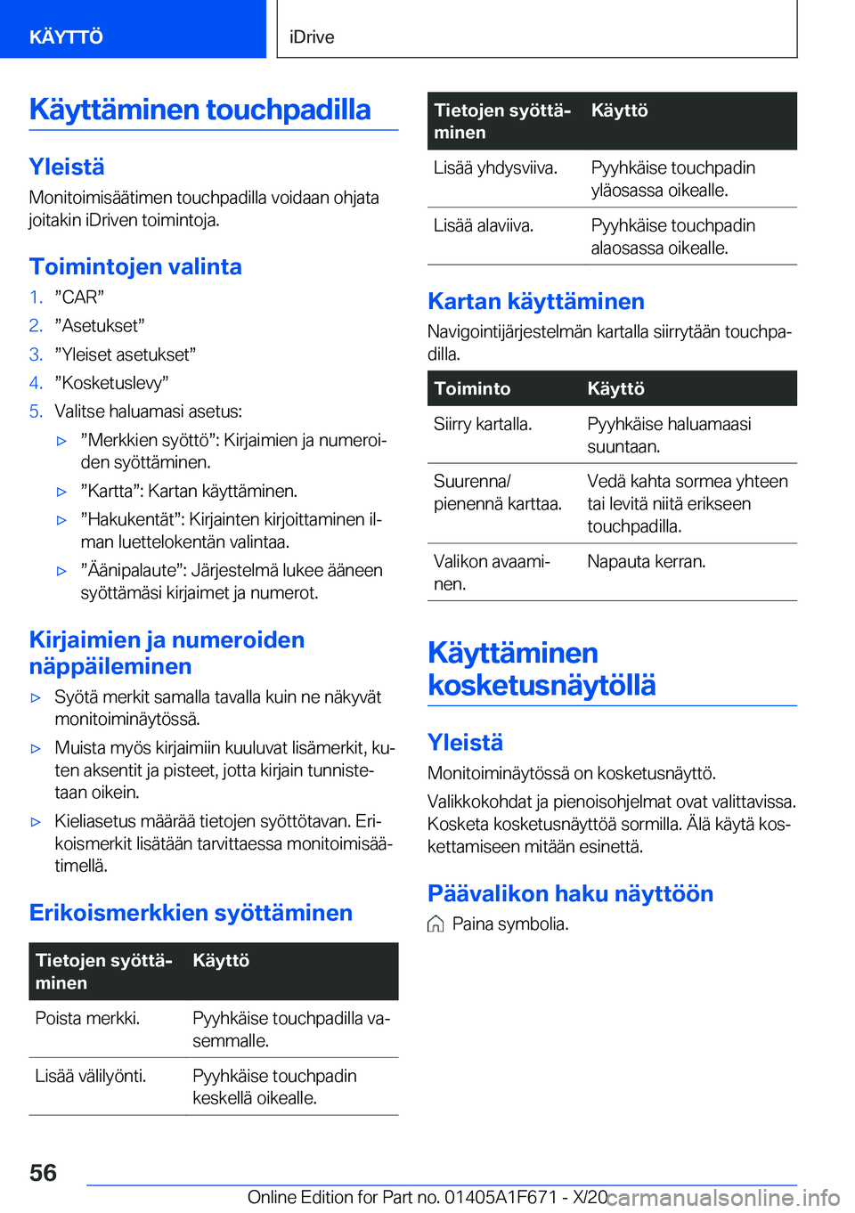 BMW X4 2021  Omistajan Käsikirja (in Finnish) �K�